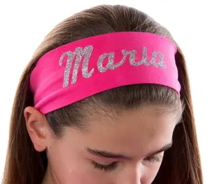 Design Your Own Custom Headband in Stretchy Cotton with Heat Transfer GLITTER Personalized Your Way