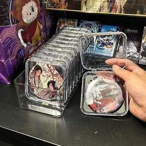 5 Piece Set Transparent Acrylic Jewelry Storage Box, Badge Display Case, Dust-Proof Sealed Square Protective Box, Jewelry Organizer