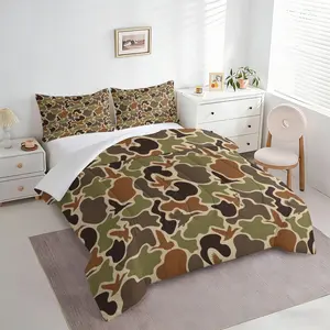 2/3Pcs Duck Camo Comforter Set, Hunting Camouflage Quilt Bedding Set, Soft Printed Comforter with Pillowcases, All-Season Duck Hunting Themed Bedding Set for Teens Adults, Perfect for Bedroom Decor