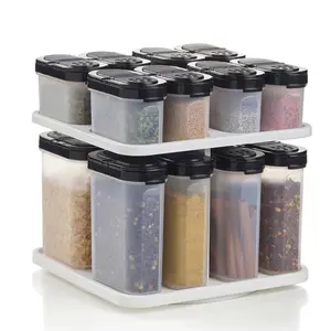 Spice Shaker Set with Carousel for Organizing Seasonings