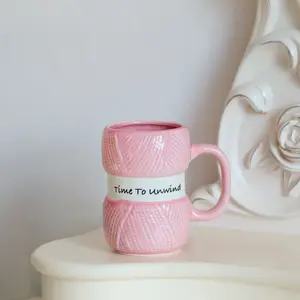 Knitted Yarn Style Mug, 420ml Creative Coffee Cup, Cozy Handmade Look, Cute Mug Gift for Mom, Mother’s Day Gift Idea