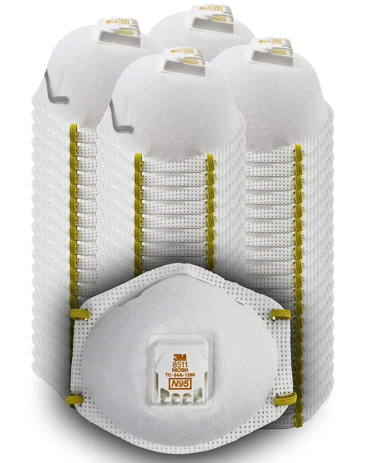 3M Particulate Disposable Respirator 8511, N95, Pack of 80, NIOSH Approved | Cool Comfort and Fewer Pressure Points, Dual Attachment for Grinding, Sanding, Sawing, Sweeping, Dust, Smoke