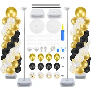 Balloon Column Stand Kit with 100PCS Balloons, 2 Set 7 Feet Ballon Arch Stands with Bases for, Balloon Stand for Birthday Decoration