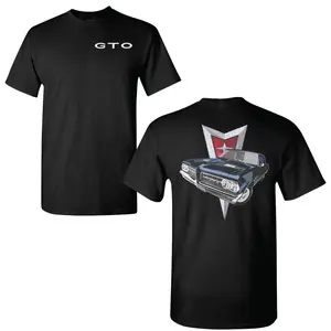 Pontiac GTO Vintage Muscle Car T-Shirt – Retro Front View Illustration with Arrowhead Emblem, Classic American Car Graphic Tee, Soft Cotton Blend Shirt for Men & Women, Perfect Gift for GTO Fans & Collectors