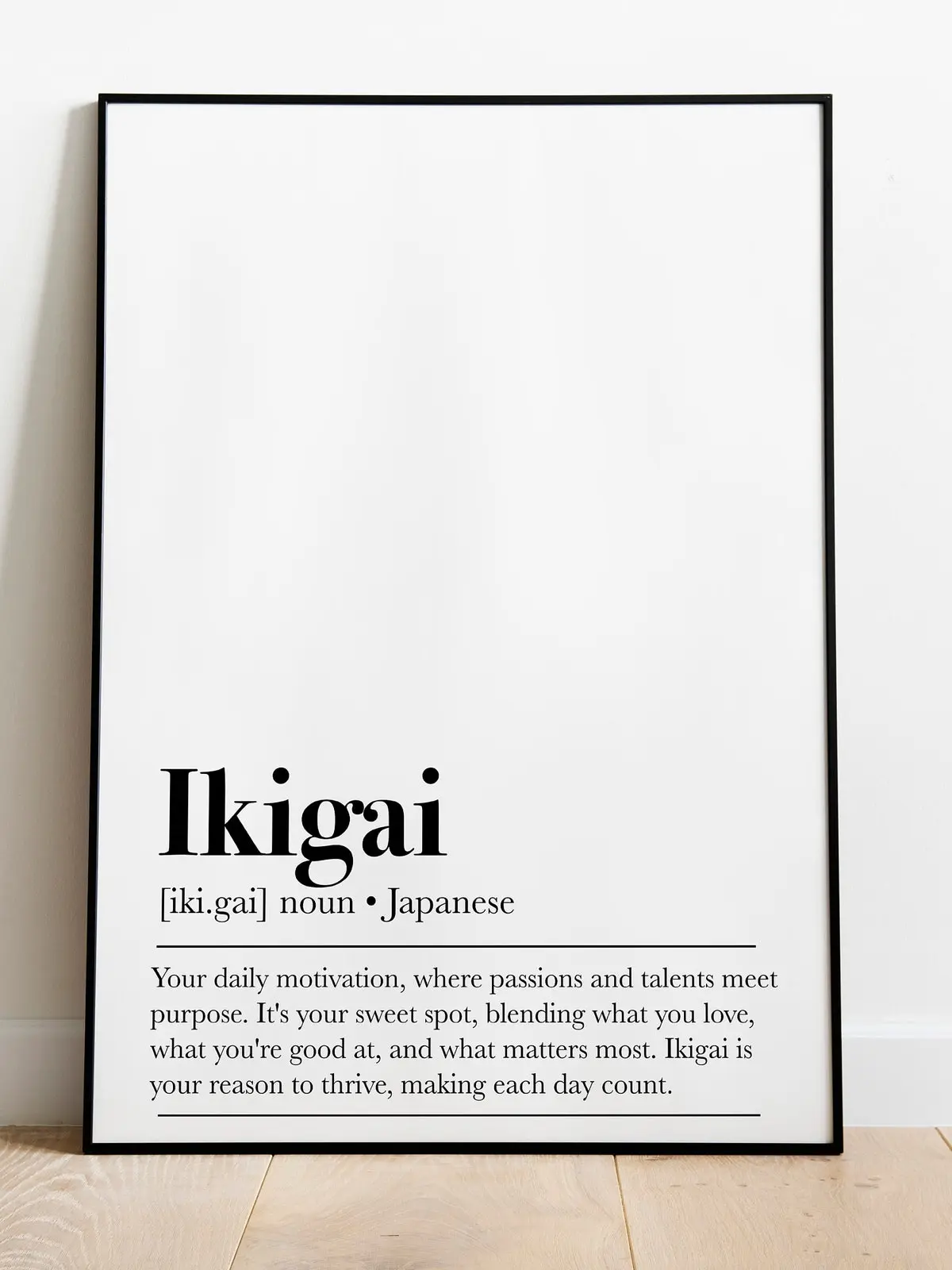 Ikigai Definition Print, Ikigai Wall Art, Ikigai Print, Art Print, Ikigai Meaning Poster, Printable Ikigai Art, Unframed Office Decor, Artistic Poster