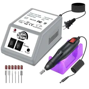 Professional Electric Nail Drill Manicure Filer Kit Nail Polish Machine Set with 6 Acrylic Gel Remover and 7Pcs Nail Drill Bits