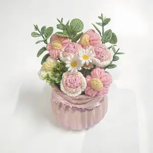 Elegant Knitted Artificial Flower, Decorative, Room Decoration, Living Room Decor, Home Decor, Perfect Holiday Gift, Beautiful Floral Accent