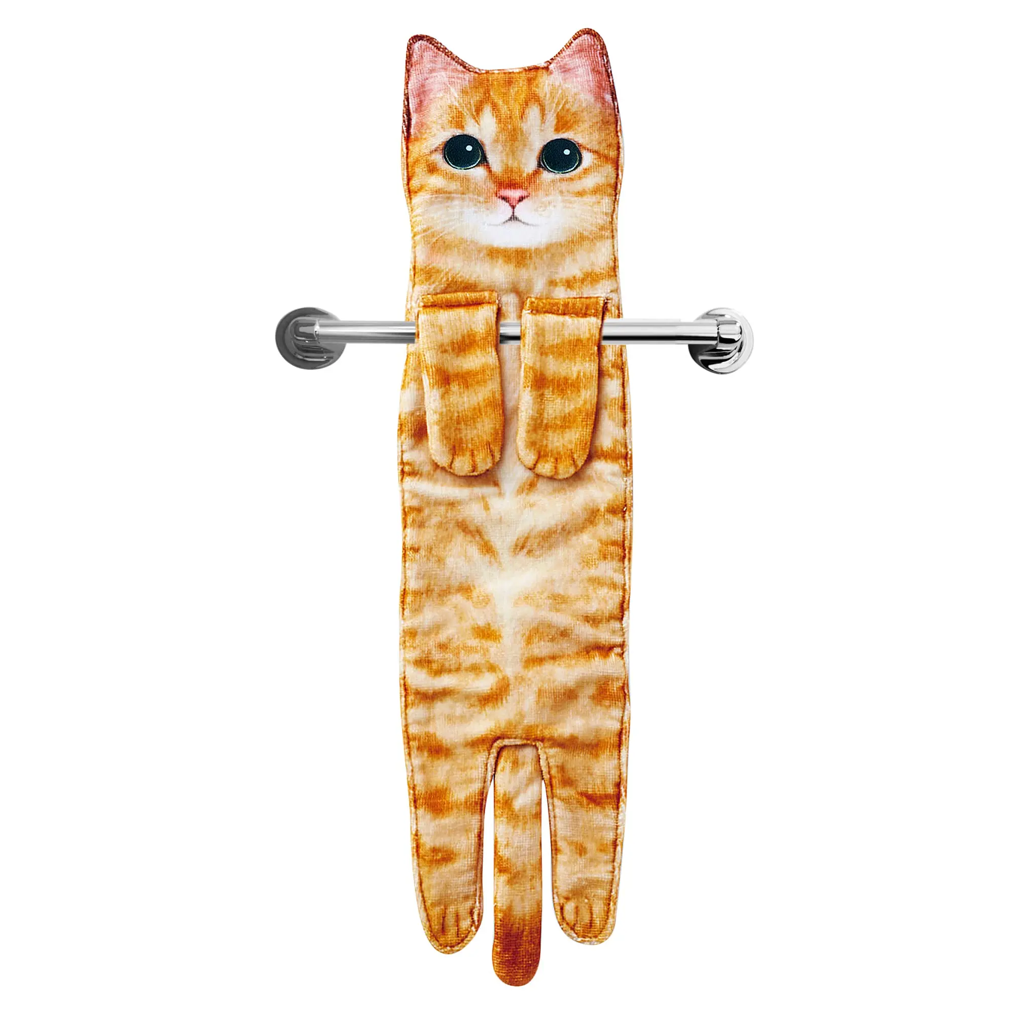 Funny Cat Hand Towel for Bathroom Kitchen, Hanging Decor Gifts for Women | Decorative Soft Dish Towels, Cat Themed Kitchen Gadgets, Housewarming Birthday Christmas Unique Gifts for Cat Lovers Her Mom