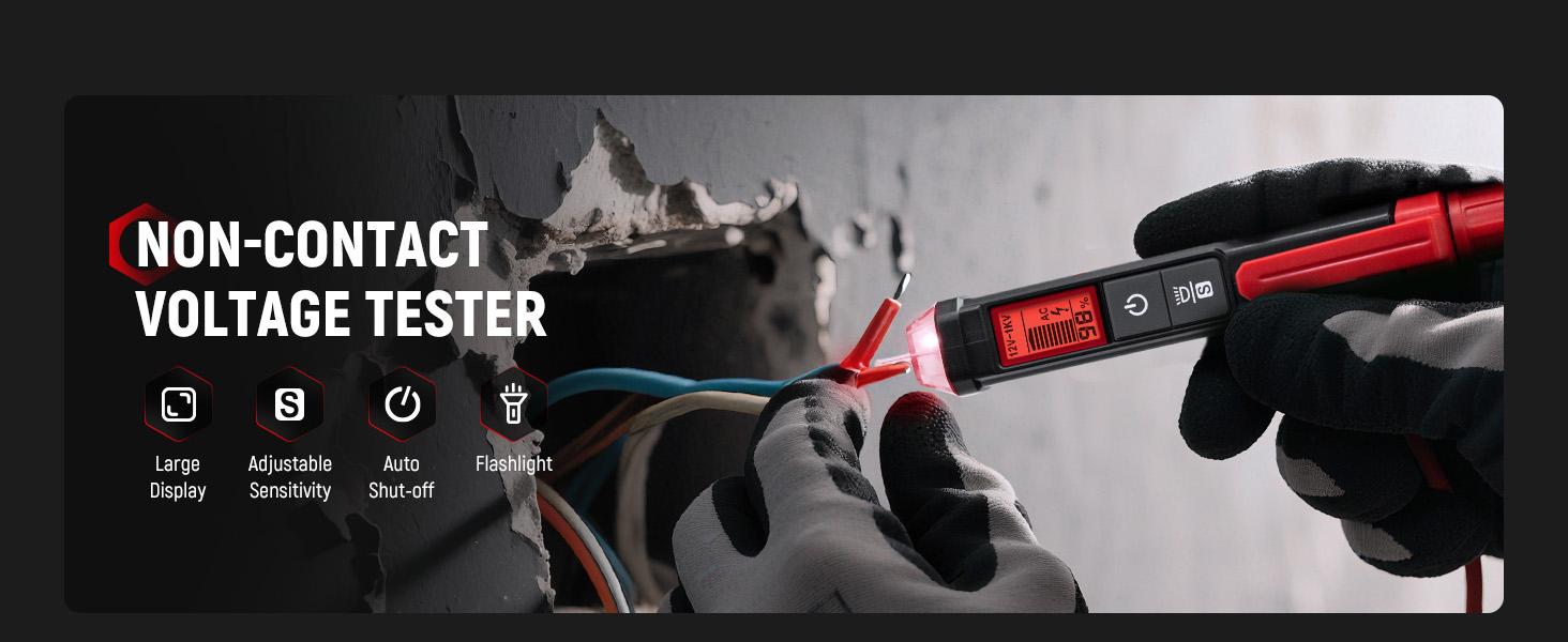 【FathersDayGift】KAIWEETS Electrical Test Kit KIT01, Digital Multimeter, Smart Non-Contact Voltage Tester & GFCI Outlet Tester with LCD, Complete Set with Carrying Case & Batteries for Electrician, DIY & HVAC 【FathersDayGift】KAIWEETS Electrical Test Kit KIT01, Digital Multimeter, Smart Non-Contact Voltage Tester & GFCI Outlet Tester with LCD, Complete Set with Carrying Case & Batteries for Electrician, DIY & HVAC