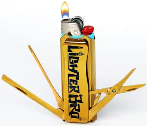 LighterBro Titanium Gold 7 in 1 Multitool Case for Bic or Clipper Lighters - Accessories