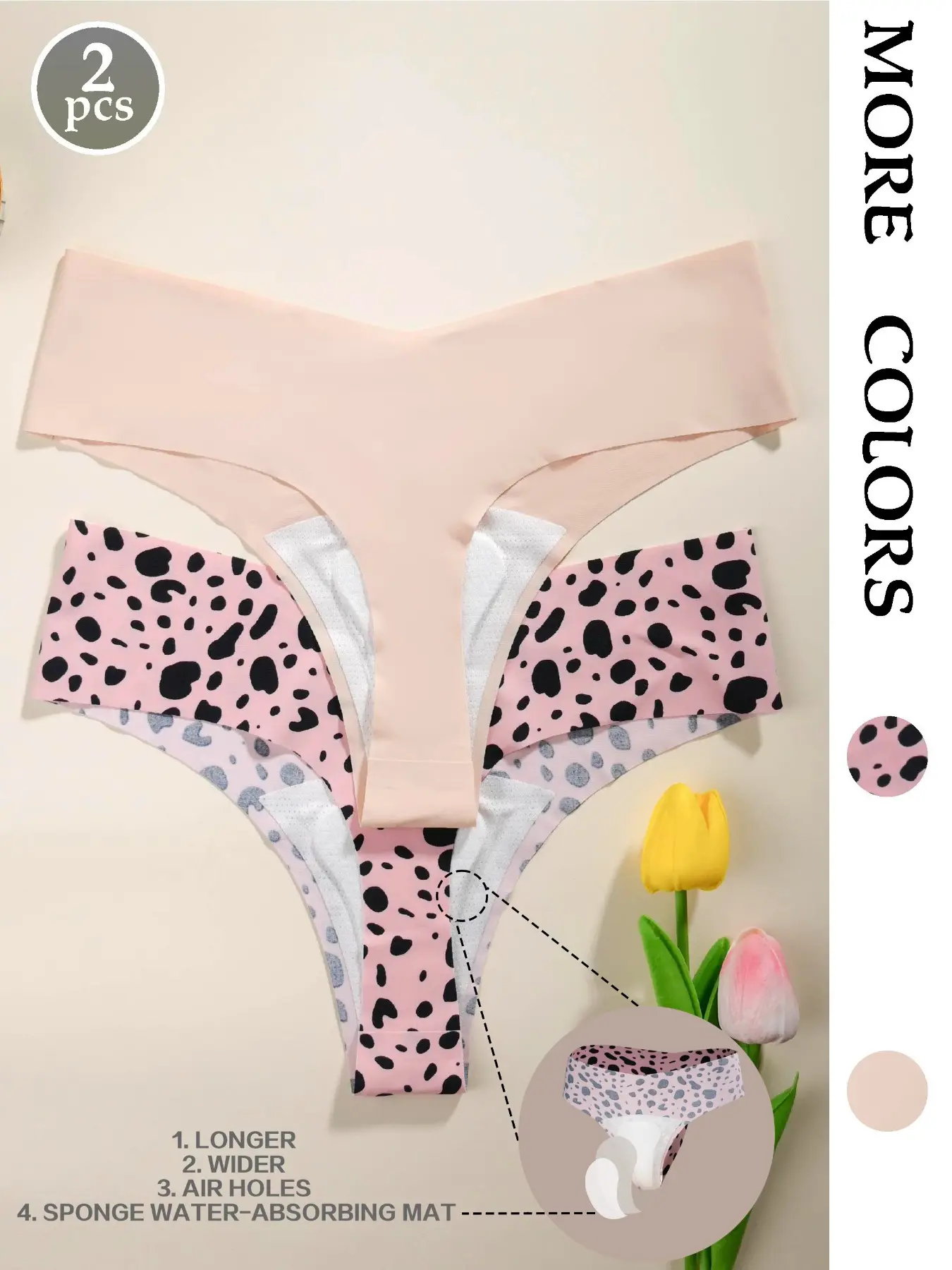 2/4/5pcs-Cameltoe Proof Seamless Thongs Made With Sandwich Like Patented Insert 3-LAYER PROTECTION Women's Breathable Low Waist Thong Panties, Seamless Undergarment, Seamless V-Waist Design, Ideal for Yoga & Fitness, Soft Fit Panty