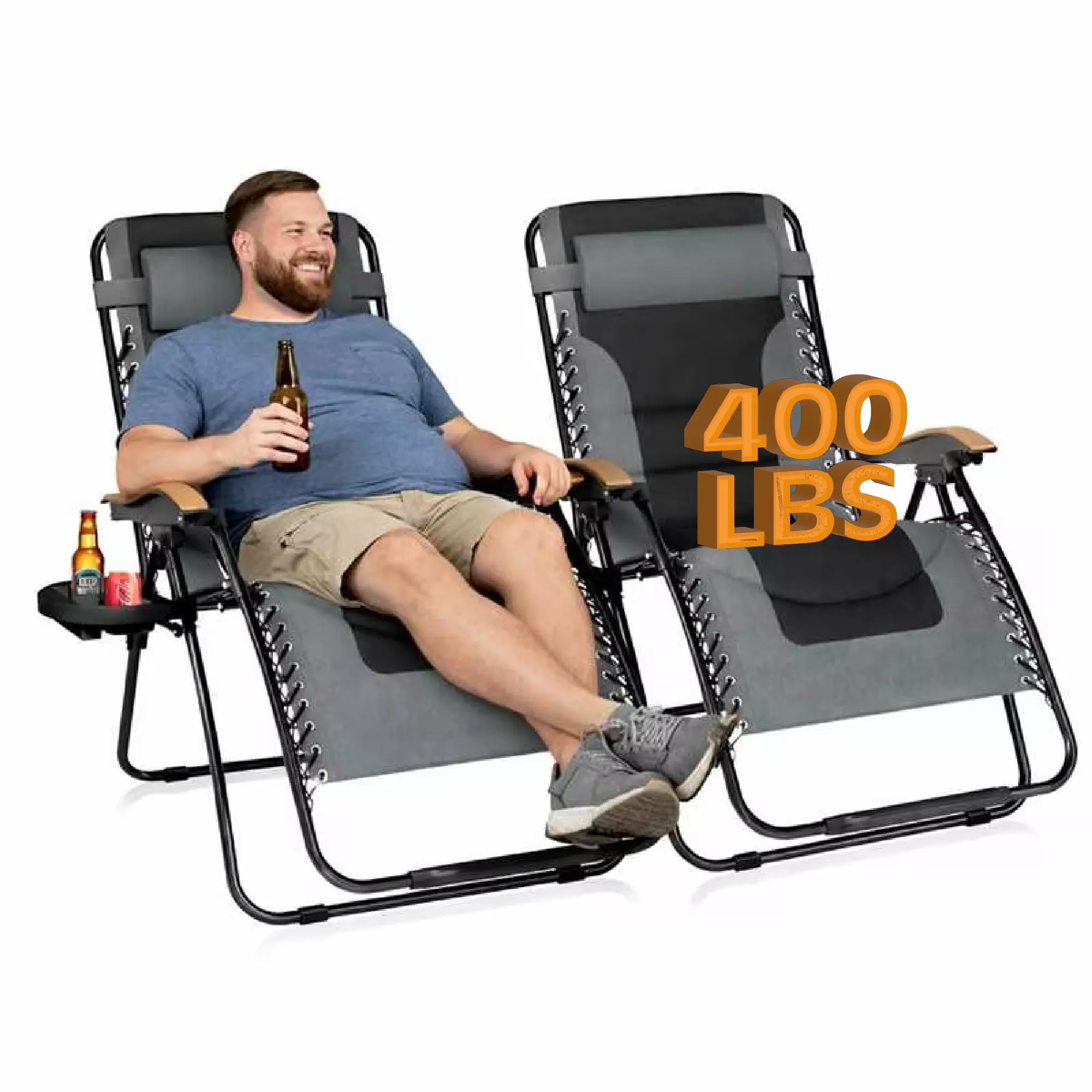【PHIVILLA】30” XXL Zero Gravity Chair – Extra Wide 28” XL/XXL Seats, Thick Padded Cushion, Heavy Duty 400LB Recliner with Cup Holder, Father’s & Mother’s Day Gift