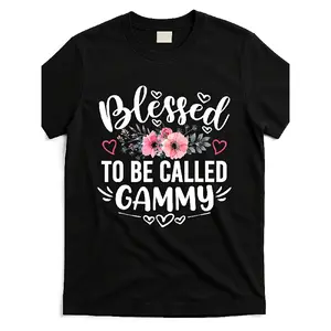 clothing merch Blessed-to-be-called-Gammy Mother'S Day Grandma T-shirt |   Same Style for Men and Women, 2025 Summer, Short-Sleeved, Printed, Pure, Crew Neck, Regular Fit, All-Season, Vintage Style, Casual, Trendy Streetwear, Comfortable, Top Quality, Pur
