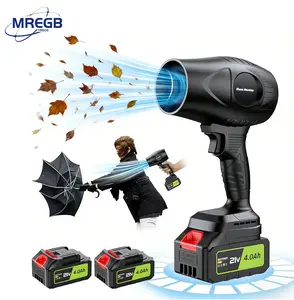 MREGB Cordless Leaf Blower Handheld 300000 RPM with 2 Packs 4.0Ah Batteries and Charger for Balcony Cleaning Lawn Care Blowing Leaves and Dust Quick Cleaning Multifunctional Fan Foldable Pedestal Fan