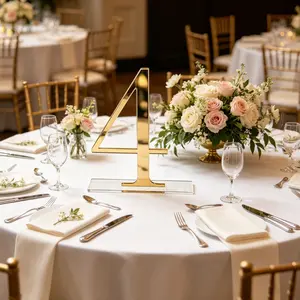 Adiison Gold Mirror Arched Wedding 1-10 Elegant Golden Table Numbers with Stand 4x6 Inch: Wedding Banquets, Celebrations, Bridal Showers, Birthday Parties, Etc! Reusable Acrylic Golden Number Table Card, Wedding Banquet Table Card,  Wedding Supplies