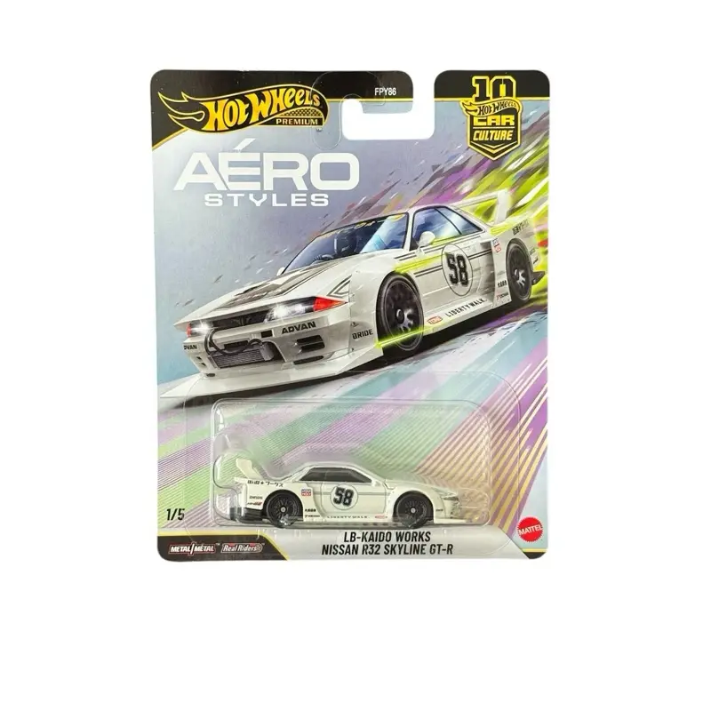 Hot Wheels Premium LB-Kaido Works Nissan R32 Skyline GT-R Aero Styles 1:64 Diecast Car LBWK Liberty Walk