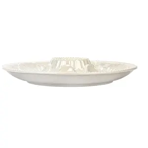 Round Stoneware Oyster Serving Plate