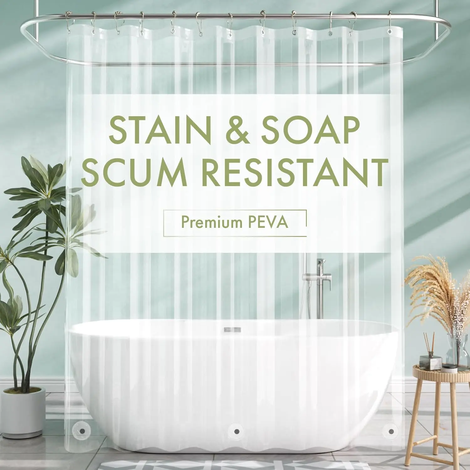 Extra Long Shower Curtain Liner, Clear Shower Curtain Liner 84 Inches Long, 72x84 Plastic Shower Curtain Liner  Cute Tall