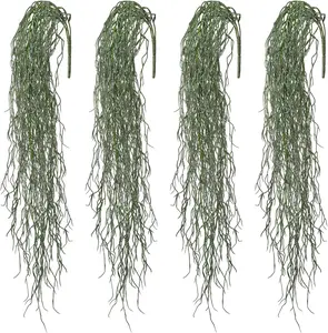 dallisten 4 Pcs Fake Hanging Plants, 36" Artificial Hanging Grass Plants Greenery Vines UV Resistant Faux Trailing Plants for Indoor Outdoor Wall Shelf Porch Boho Home Patio Decor(Green)