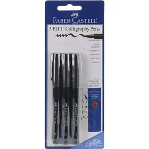 Calligraphy Pens Chisel Tip, 2.5mm, Black, 3 Pack