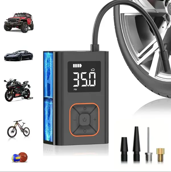 AutoHue Cordless Car Tire Inflator – 180 PSI Portable Wireless Air Compressor, Lightweight 19 oz Electric Tire Pump with 4+N Auto Stop Modes, Digital Display, Car Repair Tool for Vehicle Maintenance & Roadside Emergencies