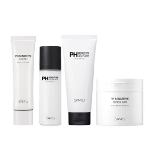 SAM'U PH Sensitive Bundle - Mist, Cream, Toner Pad, Gel Foam, Barrier Strengthening and Repair, Hydrating Formula for Sensitive Skin Dewy