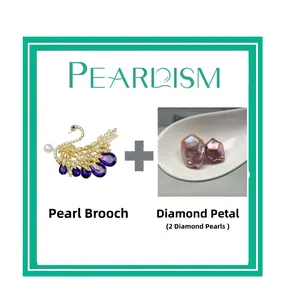 【Adee】Swan Brooch  +  Diamond pearl   (Min 2 pcs pearls as gift) [Open in live ]｜Freshwater Baroque  Pearl -