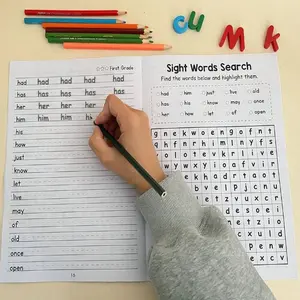 Teenage English Learning Aid Tool, Interactive Word Search & Writing Practice, 32-Page Color Vocabulary Builder, Perfect for Children Education, Learning Materials