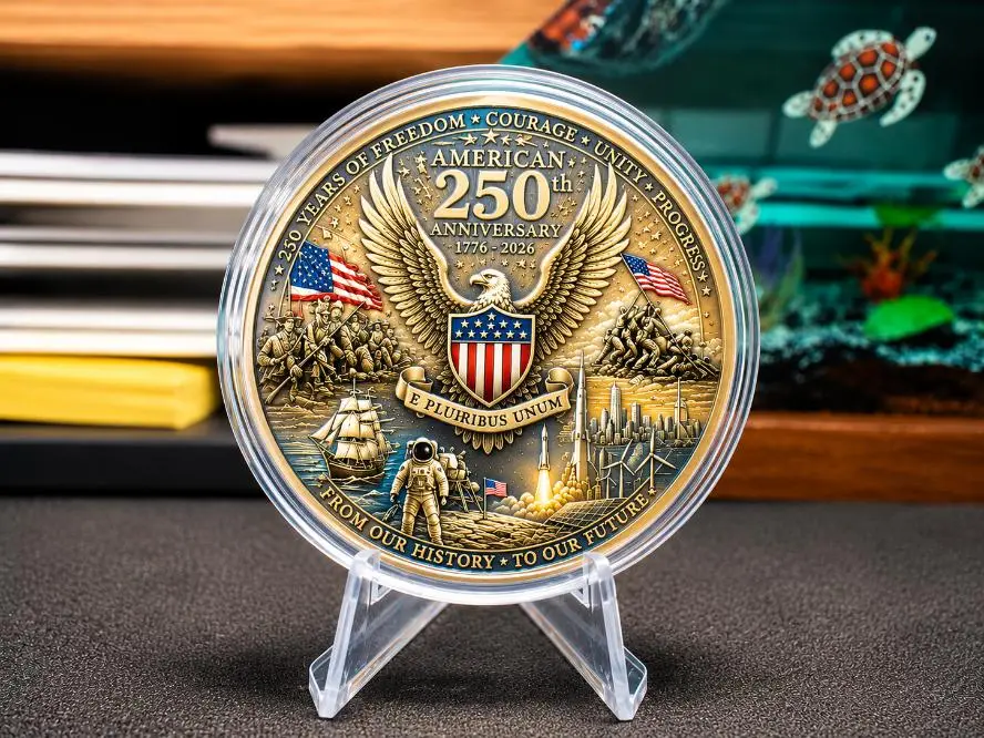 America 250th Anniversary Commemorative Challenge Coin (1776–2026)