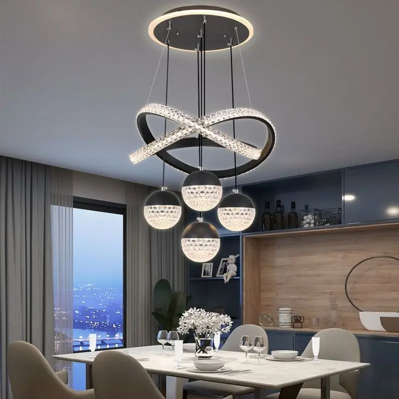 4-Head Black Chandelier 