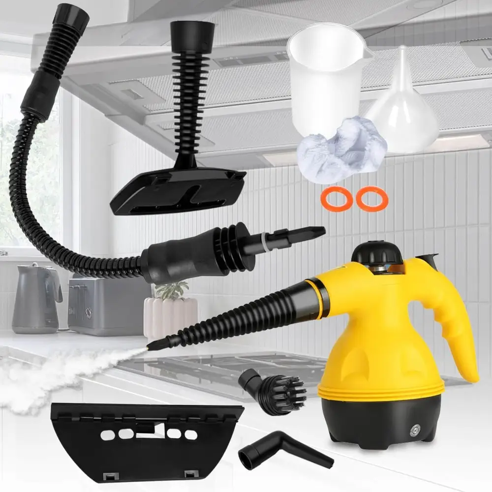 Pressurized Handheld Multi-Surface Natural Steam Cleaner with 10 pcs Accessories, Multi-Purpose Steamer for Home Use, Steamer for Cleaning Floor, Upho