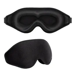 3D Full Blackout Sleep Mask Adjustable Nose Bridge Zero Pressure Soft Comfortable for Yoga Meditation Travel Shift Work Lightproof Eye Cover Unisex, Stretchable Eye Mask, Adjustable Strap, Sleeping Eye Mask, Night Mask