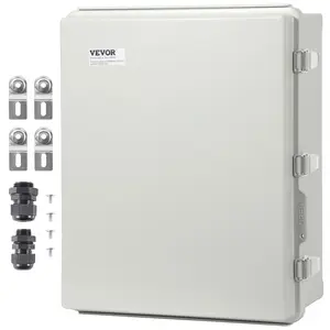 【Summervibes】VEVOR Outdoor Electrical Junction Box, 20.87 x 16.92 x 7.87 in, ABS Plastic Electrical Enclosure Box with Hinged Cover Stainless Steel Latch, IP67 Dustproof Waterproof for Outdoor Electrical Projects