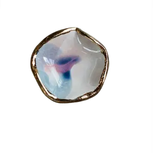Mermaid Jewelry Dish in Sunset with 22k Gold