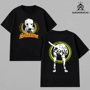 Sublime Dog Logo Graphic T-Shirt, Oversized Cotton Tee, Reggae Ska Punk Shirt, Vintage Music Streetwear Unisex
