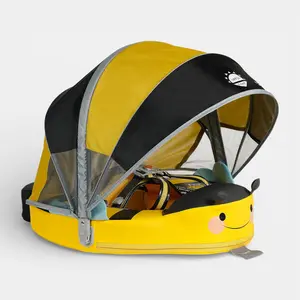 Heccei FoamCore Ultra Safety Bumblebee Baby Float for 3M-2Y I UPF 50+ Removable Canopy