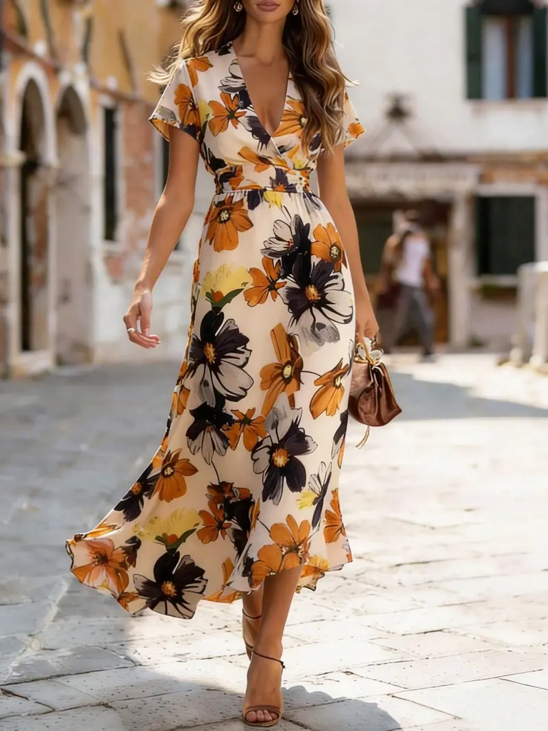 Wrap style dress curve - TikTok Shop Wrap style dress curve - TikTok Shop