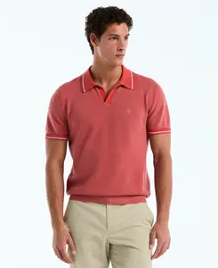 Cotton Honeycomb Sweater Polo