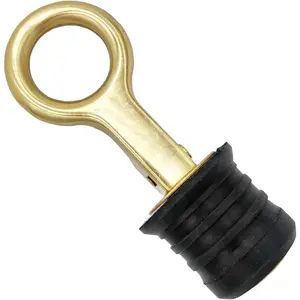 Boat Drain Plug Brass Snap Handle 1-1/4-inch Bailer Tight Flip Style Hull Plugs