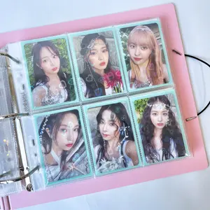 [A5 Extra-Wide] - 6 Pocket Slim 63x93mm - [For Perfect Fit 61x91mm Double Sleeve] Single Sided Premium Binder Pages No Flap- 7 Holes (25 Pages) - S2-34