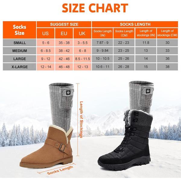 SNOW DEER Upgraded Rechargeable Electric Heated Socks,7.4V 2200mAh Battery Powered Cold Weather Heat Socks for Men Women,Outdoor Riding Camping Hiking Motorcycle Skiing Warm Winter Socks