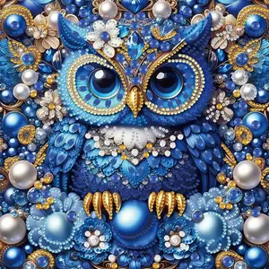 Owl Pattern DIY Diamond Arts Colorful Painting Kit without Frame, 5D Diamond Arts Crafts for Home Bedroom Wall Decor, Diamond Painting Kits