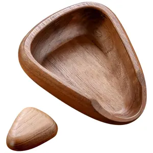 Wooden Coffee Bean Shaped Scale Tray, Round Wooden Coffee Weighing Dish, Durable Wood Material, Coffee Making Tool, Perfect for Coffee Lovers & Baristas, Coffee Bar Accessories