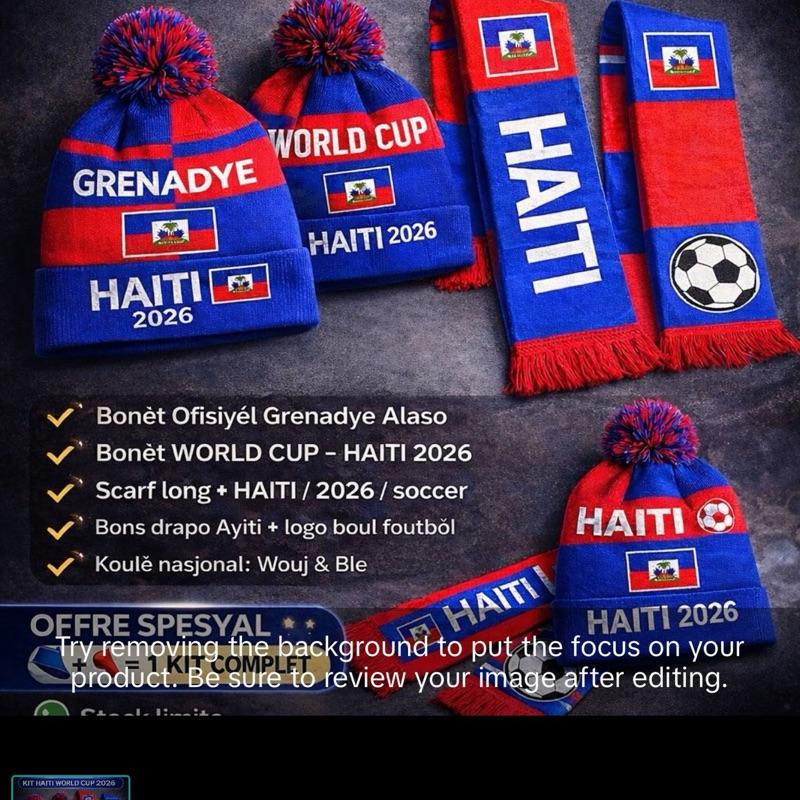Haiti World Cup 2026 Fan Kit – Grenadye Alaso Beanie & Scarf (Limited Edition)