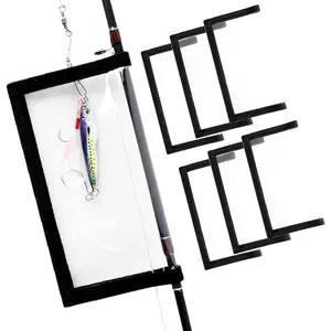 6PCS Fishing Lure Wraps Hook Safety Cover, Clear PVC Lure Protector for Treble Hooks, Bait Storage, Tangle-Free Safe Fishing + Rod Tip Protector, Saltwater Safe (L x 6)
