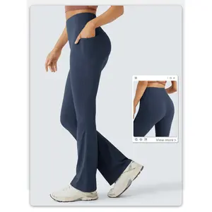 UltraSculpt Women's Bootcut Yoga Pants with Pockets - High Waisted Tummy Control Flared Leggings#TikTokShopSpringGlowUp