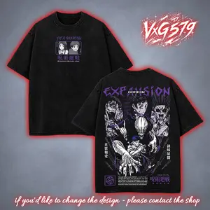 Yuta Okkotsu special grade x Rika Orimoto triple domain expansion culling game arc JJK Jujutsu Kaisen Anime Manga Unisex Washed Soft Top graphic tee apparel shirt