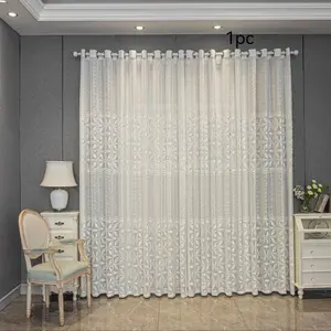 Hollow Out Design Finished Curtain, Modern Simple Luxury Curtain, Privacy Grommet Curtains, Light-transmitting Window Decoration for Balcony, Bedroom, Living Room and Office