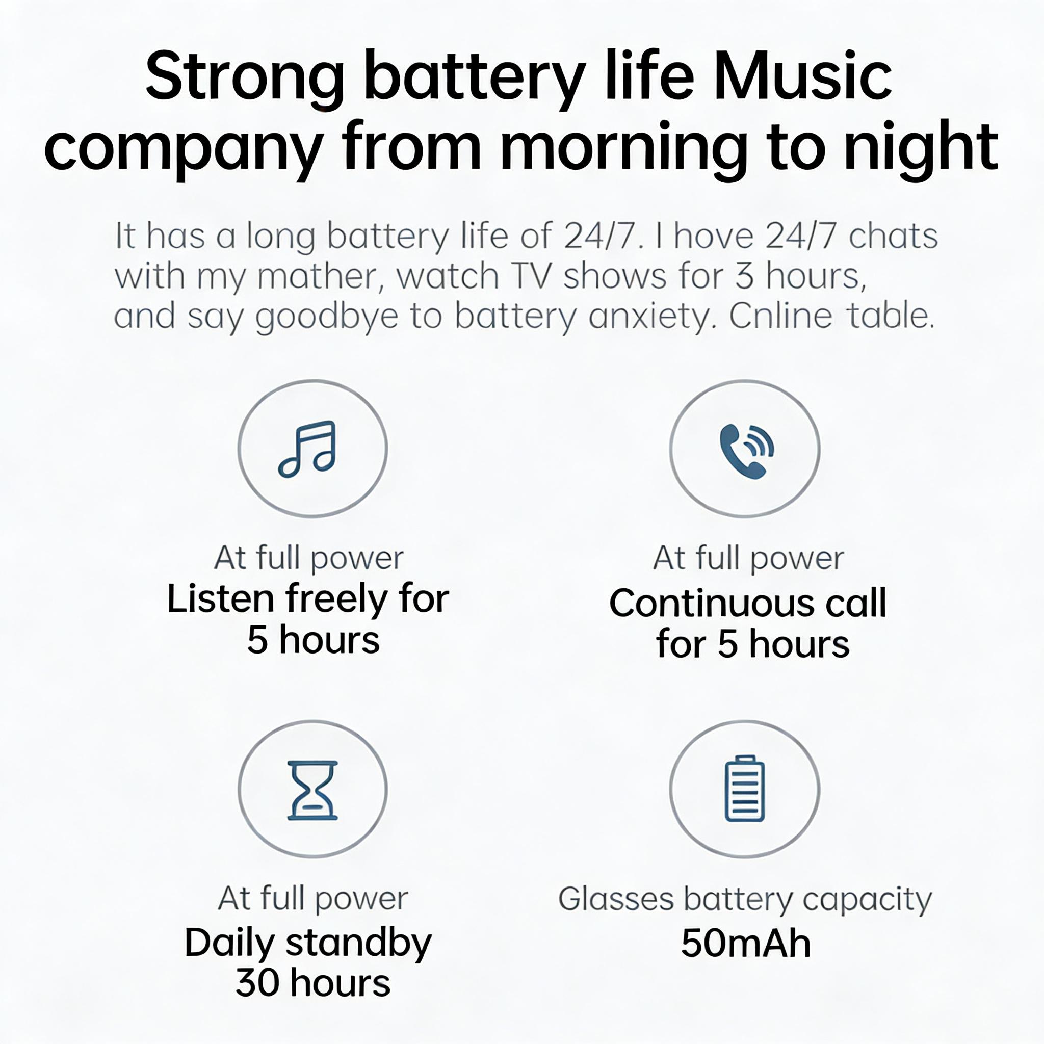 2026 Latest Smart Audio Glasses with Bluetooth, Open-Ear Speakers, Music & Hands-Free Calls, AI Voice Assistant,Translation for 164+ Languages Lightweight Wearable Tech Glasses for Men & Women