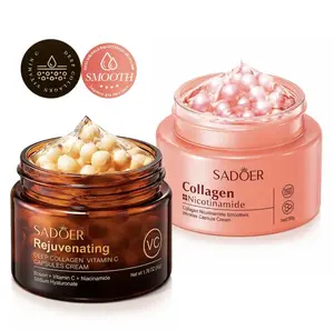 Korean Capsule Cream Duo | Collagen Nicotinamide & Vitamin C Capsule Cream Combo Set | Advanced Moisturizing & Firming Formula | Deep Hydrating K-Beauty Facial Care for All Skin Types